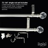 ILAISIHOME Luxury Silver Decorative Single Curtain Rod Set with Crystal-clear