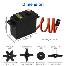 KEAcvise 6-Pack Servo Motor MG995 Control Angle180 Metal Gear Servo 13KG Digital High Speed Torque Servo Motor for DIY Smart Robot Toys RC Toy Car Model Helicopter RC Boat