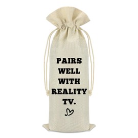 Reality TV Lover Gift Wine Bag TV Show Gifts Reality TV Show Inspired Gift for Friends Mom Sister Wife Aunt Christmas Birthday Gift Decorative Wine Bags Wine Bottle Cover Bag