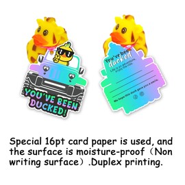 Duck Tags, You've Been Ducked, Cute Duck Tags, Duck Duck Tags, Ducking Game Card, 35 Pack 3x2.4Inches, with Round Hole and Rubber Bands