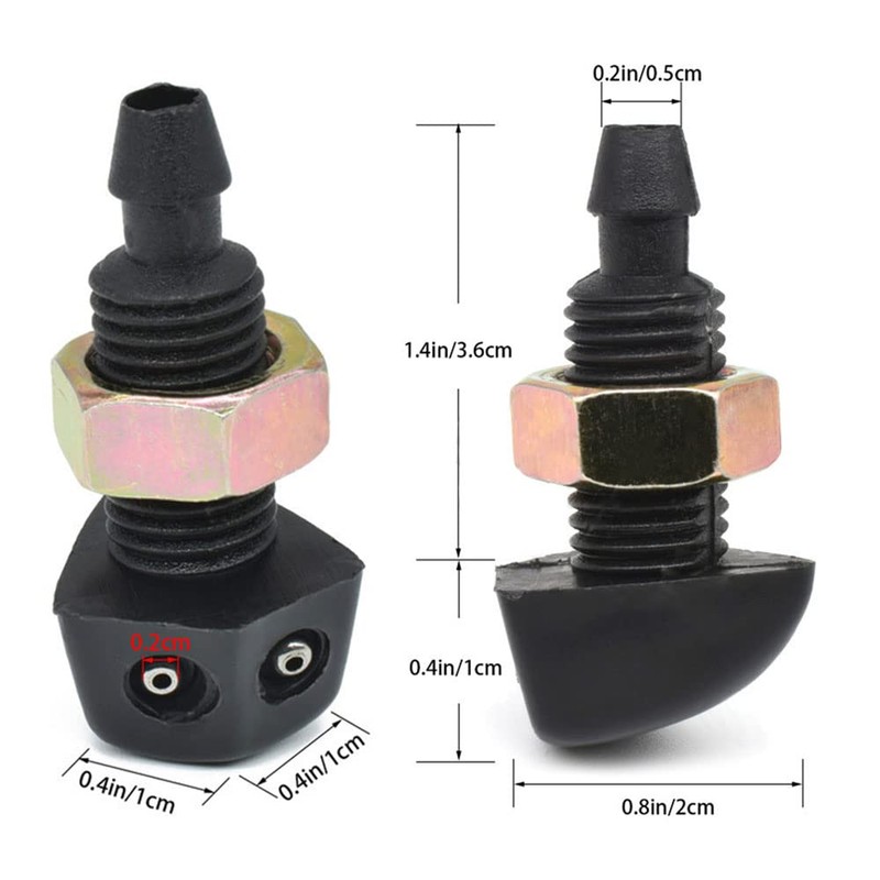 2 Pieces Car Windscreen Washer Wiper Nozzle Universal Front Windscreen