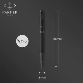 PARKER IM Rollerball Pen Matte Black with Black Trims Fine Tip with Black Refill Gift Box
