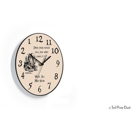 Reverse Wall Clock - Alice Clock - Mad Hatter - Backwards Clock - Counterclockwise Clock - Funny Gift Idea - RGB LED 5V Backlit Option