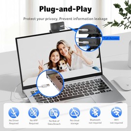 acer Cámara web 4K para PCMac con sensor Sony de 12 pulgadas, enfoque automático PDAF, 2 micrófonos de reducción de ruido, cubierta de privacidad,... 