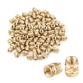 100pcs Knurled Brass Nuts, M3 Threaded Insert for Plastic Female Thread Knurled Nuts Embedment Nuts for Printing 3D Printer and More Projects