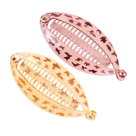 WOONEKY 2pcs Resin Hairpins Cowhells Hairpins Strong Resistance Hair Clips for Styling Leopard Spot Easy to Use