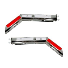 IBESTWOLF Pair Chrome Angled Mud Flap Hanger with Conspicuity Tape, 1-1/8" Bolt Spacing, Heavy Duty Spring Loaded Mud Flap Hanger Kit RH & LH for Semi Truck