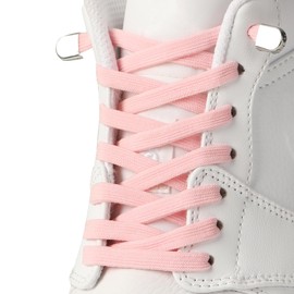 7STROBBS 2 PAIRS No Tie Elastic Laces, 8MM Easy Shoelaces for Trainers Sport Running Walking Boots, Tieless Quick Flat Shoe Lace for Adults Kids Smooth Buckles Pink 120CM
