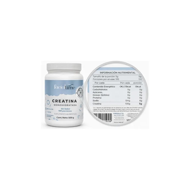 Creatina Monohidratada 500mg + Colágeno Hidrolizado 450g Gym Sin Sabor