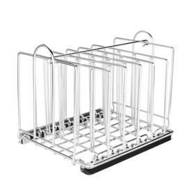 EVERIE Weighted Sous Vide Rack Divider, Improved Vertical Mount Stops Wobbling, 5 Detachable Stainless Steel Dividers and 2 Built-in Holder Dividers