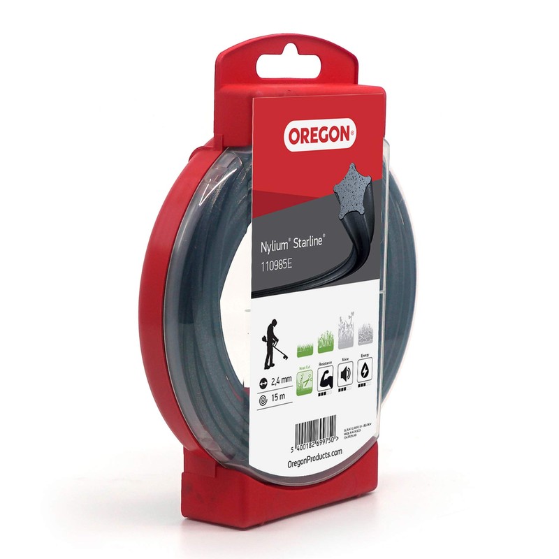 OREGON 110985E Nylium Star Strimmer Line, 2.4 mm, 15 m