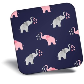 Destination Vinyl ltd Fridge Magnet - Cute Pink Elephant Pattern Elephants for Office, Cabinet and Whiteboard, Magnetic Stickers, 44800