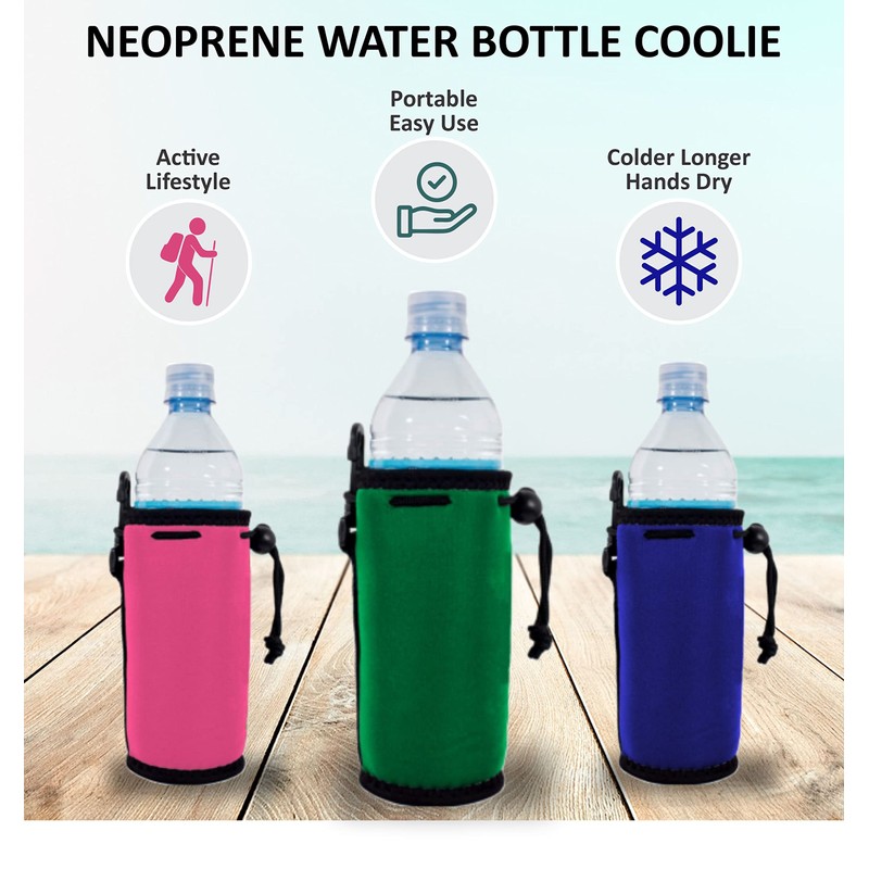 Blank Neoprene Water Bottle Coolie Variety Color Pack (6 Pack
