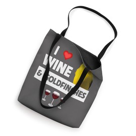 I Love Wine and Goldfinches Bird Watching Camping Drinking Tote Bag