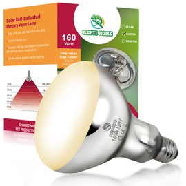 160W UVA UVB Vapor Reptile Heat Lamp, High Intensity Self-Ballasted UVB Basking Lamp Bulb,Full Spectrum Sun Light for Reptiles and Amphibians