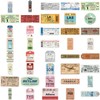Boarding Pass Seals 40 Pcs Vinyl Waterproof Aesthetical Scrapbooking Sticker