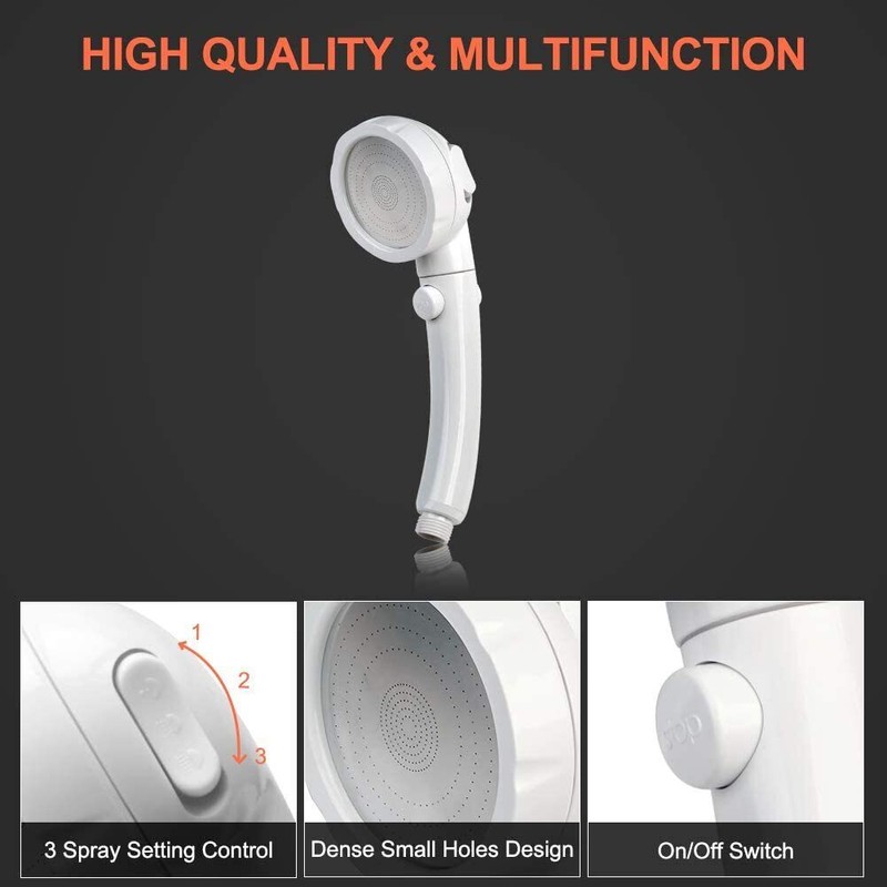 GASLAND CAMPLUX 5FT Portable Hand-Held Showerhead High-Pressure w/Garden Hose for