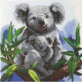 Diamond Painting "Crystal Art Kit" Cuddly Koalas