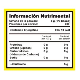 Bhp Glutamina Ultra 1 Kg Monohidratada 200 Porciones Sin sabor
