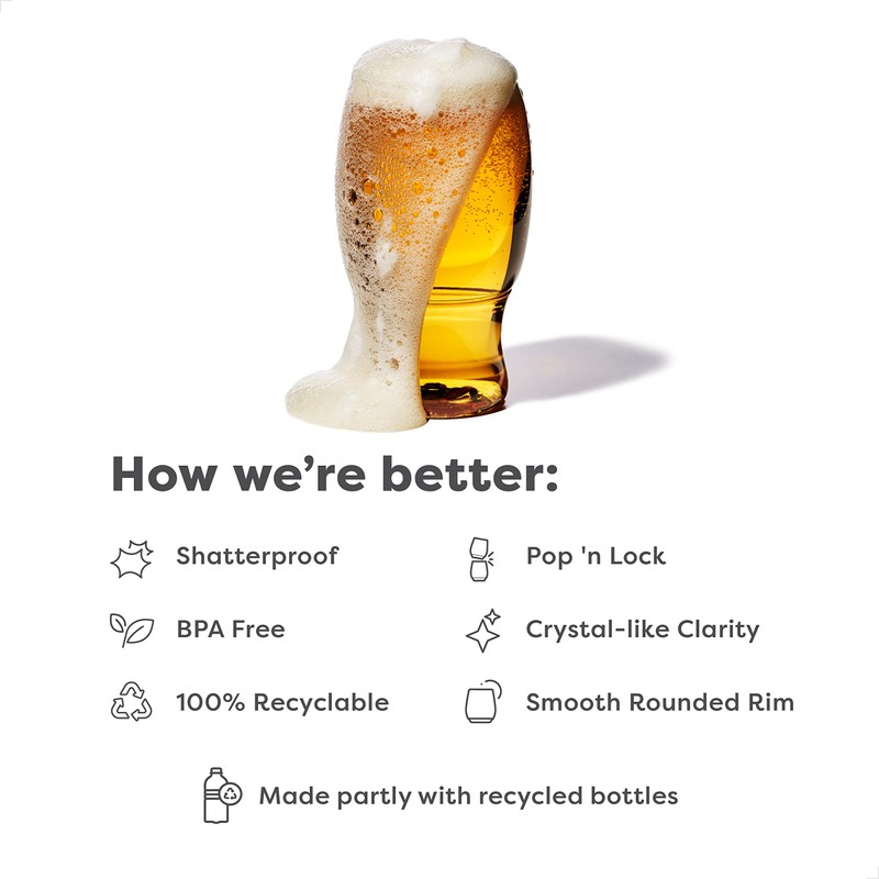 TOSSWARE POP 18oz Pint SET OF 12, Premium Quality, Recyclable,