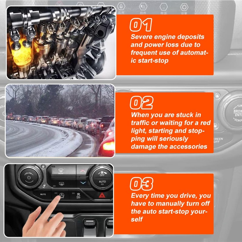 Auto Start Stop Eliminator for 2018-2024 Jeep Wrangler JL JLU