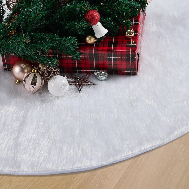 90 cm Christmas Tree Skirt White Christmas Tree Skirt Faux