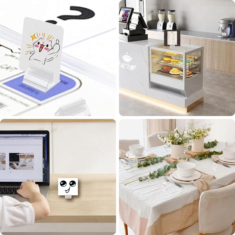 JINXIAN 80 Pezzi Porta Etichette Trasparente Riutilizzabile Porta Menu da