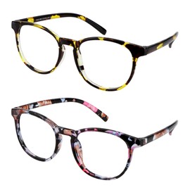 YEIN Gift Package 2 Pairs Of Blue Light Blocking Glasses, Anti Eyestrain, Computer Reading Glasses, Gaming Glasses, TV Glasses for Women Men, Anti UV, Anti Glare