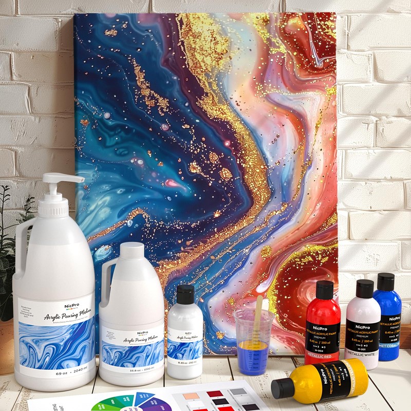 Nicpro Pouring Medium for Acrylic Paint 69oz/2040ml, Acrylic Paint Thinner