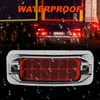 LENJIEMT 4PCS 3.5 Inch Rectangular Trailer Marker Lights, 12LEDs Red