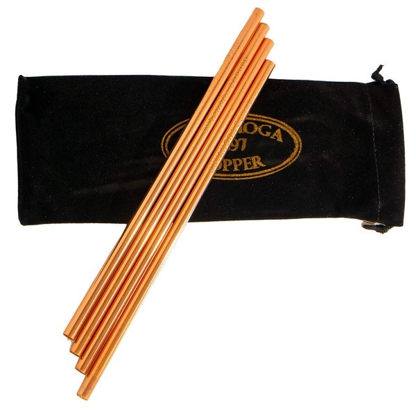 Set of 4 - Engraved Pure Copper Drinking Straws in Black Velvet Bag with Cleaning Brush. Part of the 1897 Collection from Cuyahoga Copper