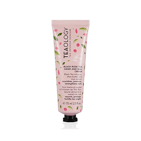 Teaology Black Rose Tea Hand and Nail Cream 75 ml I Hand Cream and Nail Care in One I Quickly Absorbent I Natural Cosmetics I Vegan