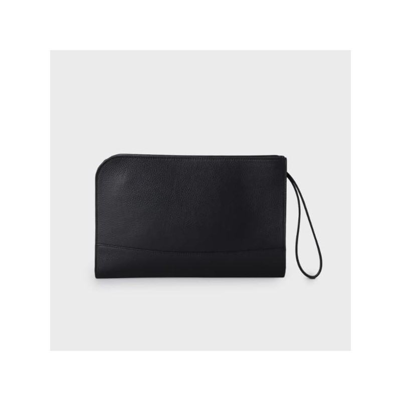 Takeokikuchi G8701070 Men's Clutch Bag, Black Leather, For Ceremonial Occasions,