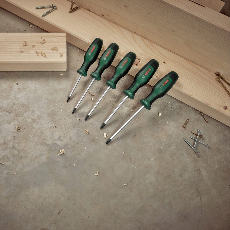 Bosch Schraubendreher-Set TX, 5-teilig (Hochwertiger Schraubenzieher- Satz für Heimwerker; erstklassiger