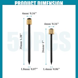 Bonsicoky Picture Hanging Nails, Black Steel Nails and Brass Head Frame Hanger Nails for Hanging Pictures Painting(50Pcs, Medium, Large)