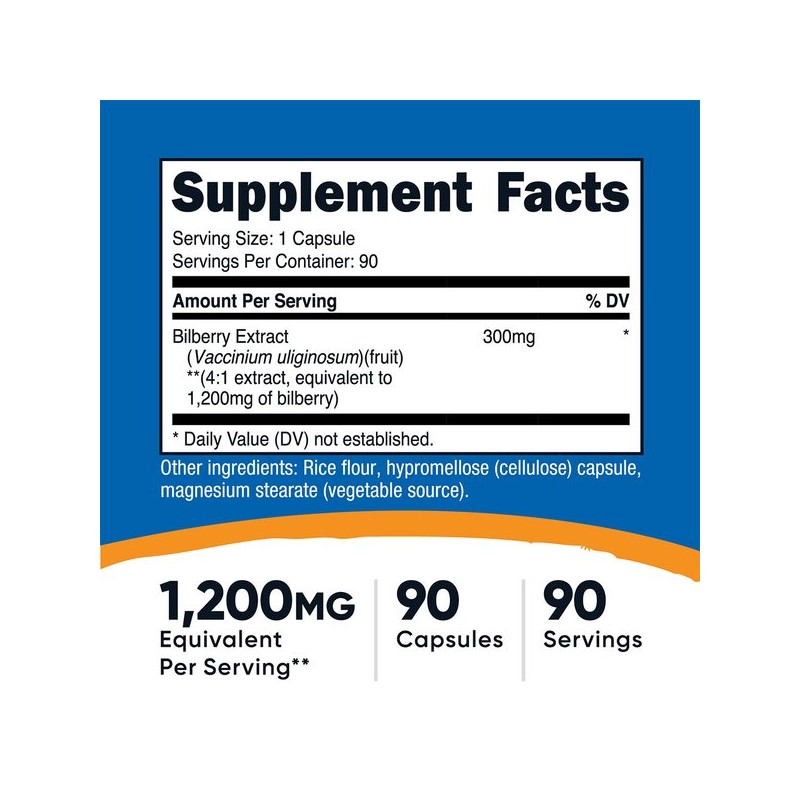 빌베리 1200mg 90캡슐 1병 Bilberry 1200mg 90 Capsules 1 Bottle