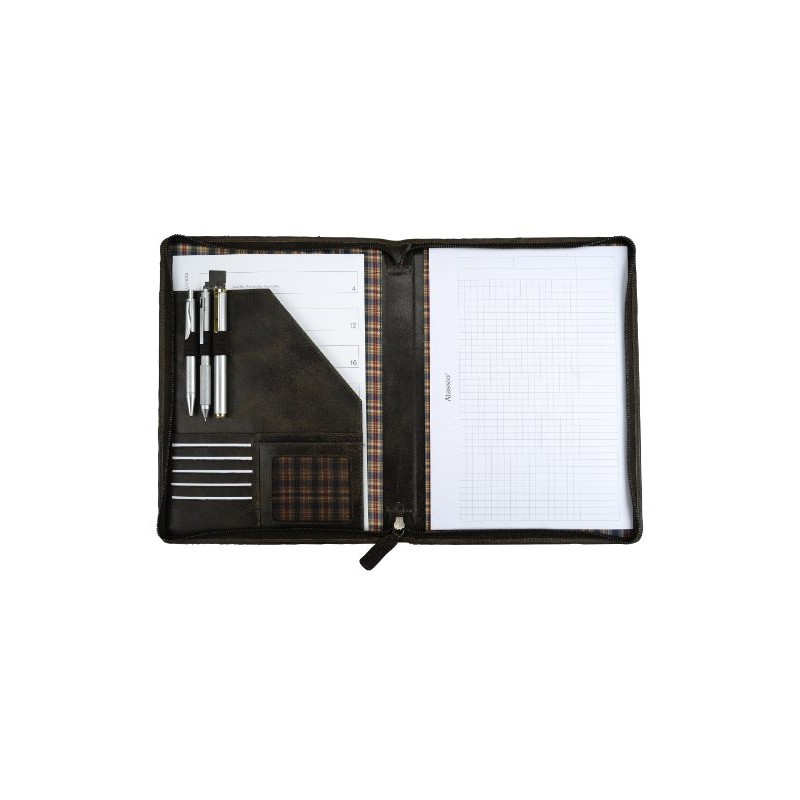 PRIDE & SOUL Schreibmappe A4, Leder, braun