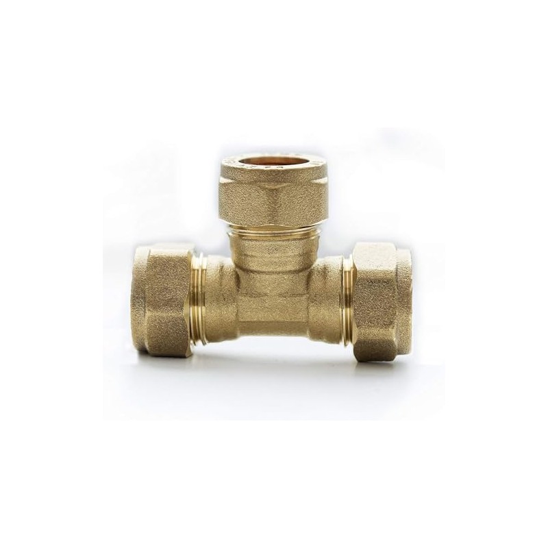 TC Compression Brass Equal Tee 15mm for Copper Pipe Connector