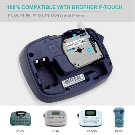 4 x Label Maker Tape Replacement for Brother P Touch M Tape M-K231 M-K231s MK231 MK-231 M231 12mm 0.47 White, Compatible with Brother P Touch PT-M95,PT-90,PT-70,PT-65,PT-85 Label Maker Refills,26.2 Ft