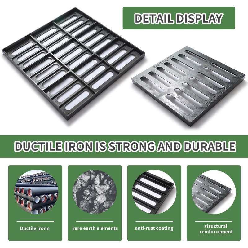 Cast Iron Drain Grate, 8 * 20in Heavy Duty Outdoor