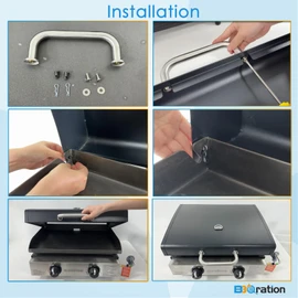Upgrade Cover Hinged Lid for Blackstone 1666 22 Inch Omnivore Griddle (2024 Model), Griddle Hard Cover Flat Top Lid for Blackstone 22" Griddle Lid 1666 2203 Blackstone Tabletop Griddle Hood