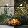 Huaxu Solar Lights Outdoor Decor Metal Lotus Flower LED Waterproof