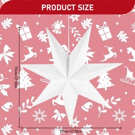 Paper Star Lantern, 3Pcs 28 Inch Large Star Lantern, Decorative Star Paper Lantern, White Hanging Stars Lamp Shade for Wedding Birthday Christmas Party Decor Star Lantern Paper Star Lanterns Paper La