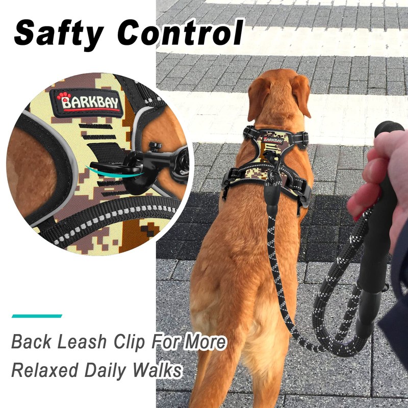 BARKBAY No Pull Dog Harness Large Step in Reflective Dog