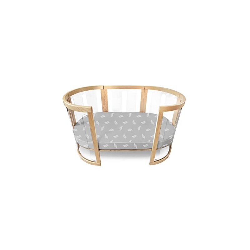 Babyhood Amani Bebe Organic Jersey Cotton Oval Fitted Sheet, White