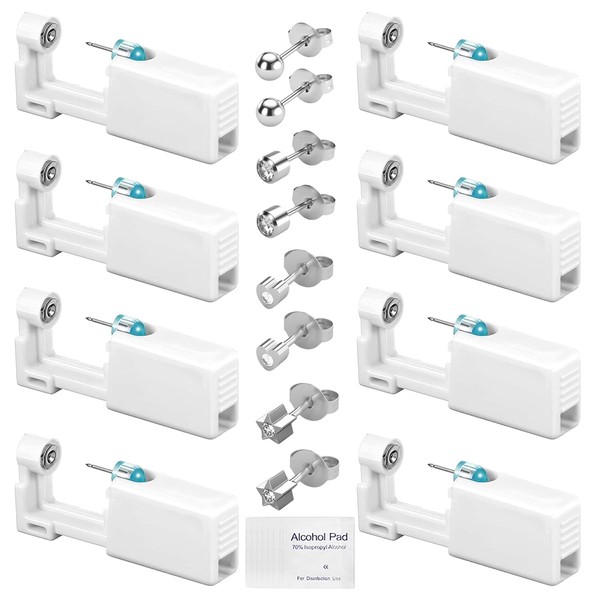 CHENYU 8-Piece Piercing Set with Individually Packed Ear Piercing Gun