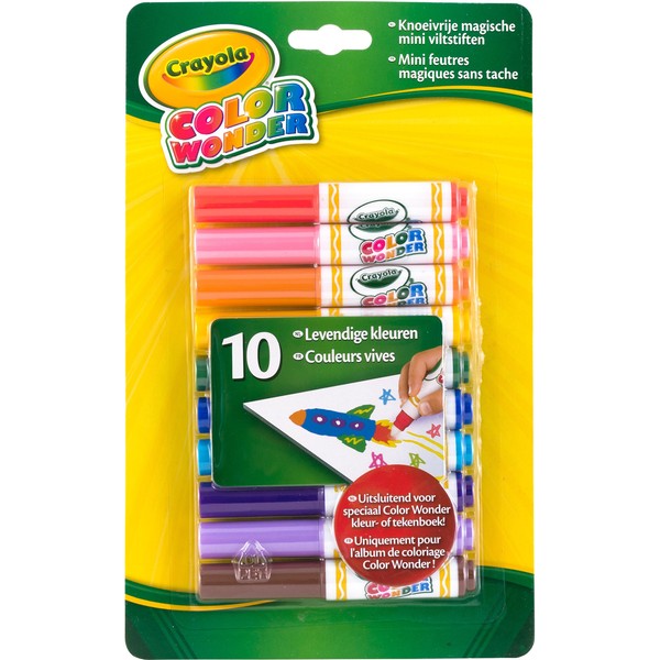 Crayola Color Wonder Markers, Mess Free Coloring, 10 Count, Gift for Kids, Age 3, 4, 5, 6