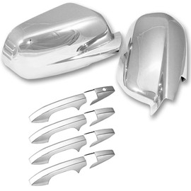 SIZVER Chrome Door Mirror+Handle Covers for 2007-2011 Honda CR-V