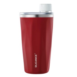 SILICANICE 100% Leak Proof 20 oz Red Tumblers With Straw and Lid,Dishwasher Safe Travel Coffee Mugs,Stainless Steel Vacuum Insulated Iced Cup,Clod Smoothie Water Bottle Thermos Drinking Everyday