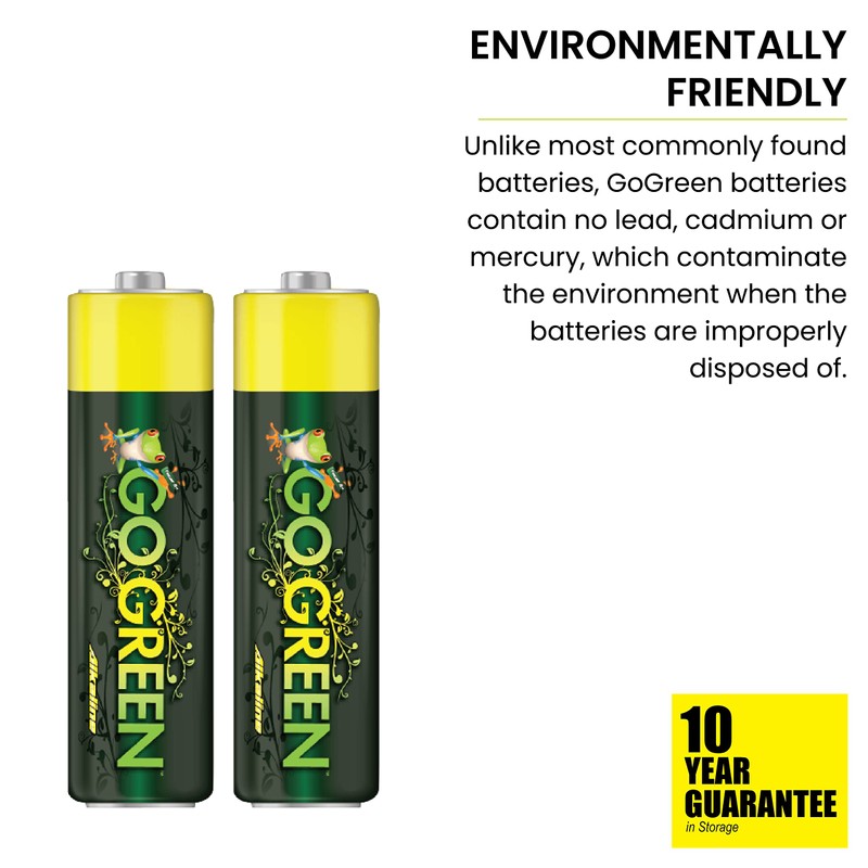GoGreen Power (24001) Eco Friendly Alkaline AA Batteries - No